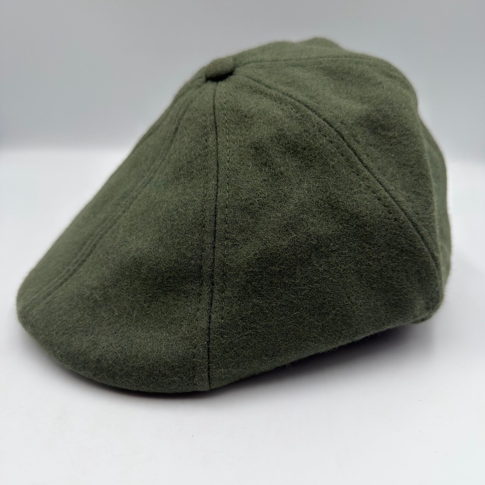 Boston Scally Co Peaky 8-Panel Scally Cap Olive Green Wool Blend Hat ML